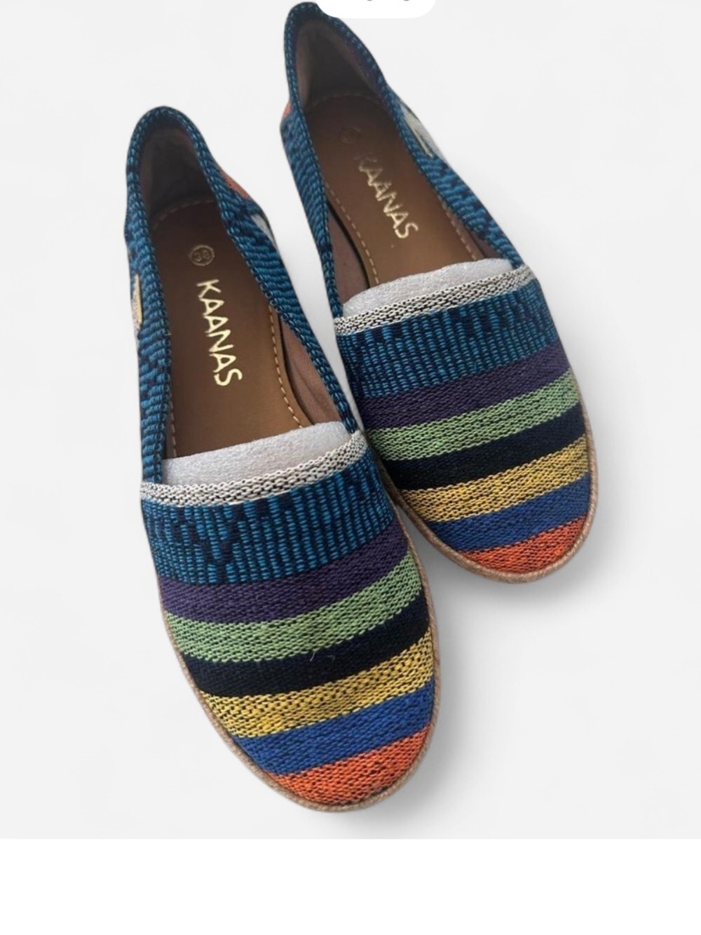 Kaanas Multicolor Striped Slip-On Espadrille Flats